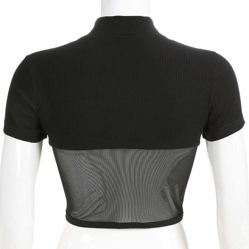 Moira Mesh Crop Top - Y2K Fashion Coquette Aesthetic Grunge Style Cute Tops Pastel Goth Moira Mesh Crop Top - Y2K Fashion Coquette Aesthetic Grunge Style Cute Tops Pastel Goth