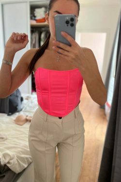 Naomi Corset Crop Top - Y2K Fashion Icon for Coquette Aesthetic with a Touch of Grunge Style