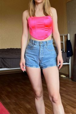 Naomi Corset Crop Top - Y2K Fashion Icon for Coquette Aesthetic with a Touch of Grunge Style