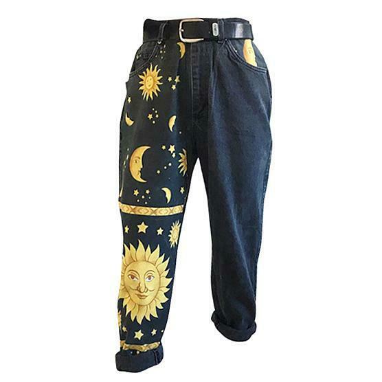Night Sky Mom Jeans - Y2K Fashion Aesthetic with Coquette and Grunge Style Elements Night Sky Mom Jeans - Y2K Fashion Aesthetic with Coquette and Grunge Style Elements