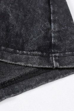 Nightmare Heart Acid Washed Graphic Tee - Y2K Fashion Aesthetic Top for Women