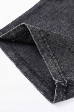 Nightmare Heart Acid Washed Graphic Tee - Y2K Fashion Aesthetic Top for Women