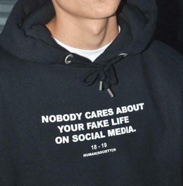 Nobody Cares About Your Fake Life Hoodie - Y2K Aesthetic Grunge Style for Women Nobody Cares About Your Fake Life Hoodie - Y2K Aesthetic Grunge Style for Women