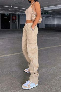 Nomad Chic Cargo Pant: Y2K Fashion with Coquette Aesthetic, Grunge Style, and Pastel Goth Vibes