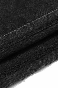 Nothing' Skull Print Acid Washed T-Shirt - Y2K Fashion Grunge Aesthetic Cute Tops