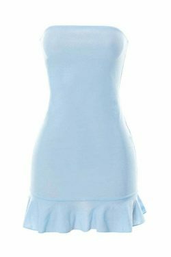 Oceanic Hues Strapless Y2K Dress - Coquette Aesthetic for Women - Grunge Style Fashion Statement