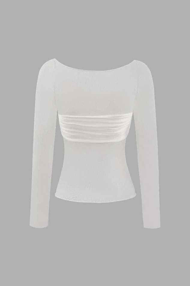 Off Shoulder Sheer Sleeve Ruched Bust Top - Y2K Fashion Coquette Aesthetic Grunge Style Cute Tops Off Shoulder Sheer Sleeve Ruched Bust Top - Y2K Fashion Coquette Aesthetic Grunge Style Cute Tops