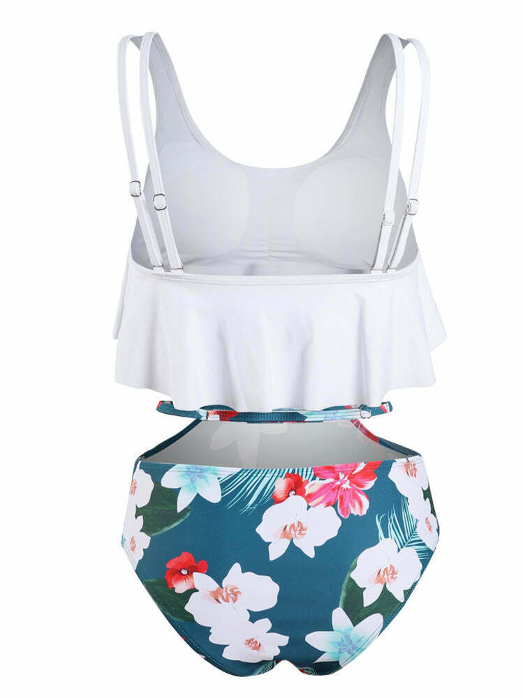 Off The Shoulder White Leaf Print Bikini Set - Y2K Fashion Swimwear for Women Off The Shoulder White Leaf Print Bikini Set - Y2K Fashion Swimwear for Women