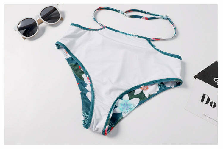 Off The Shoulder White Leaf Print Bikini Set - Y2K Fashion Swimwear for Women Off The Shoulder White Leaf Print Bikini Set - Y2K Fashion Swimwear for Women