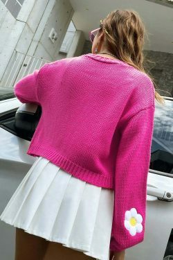 Open Meadow Floral Cardigan - Coquette Aesthetic Grunge Style Y2K Fashion Women's Sweater