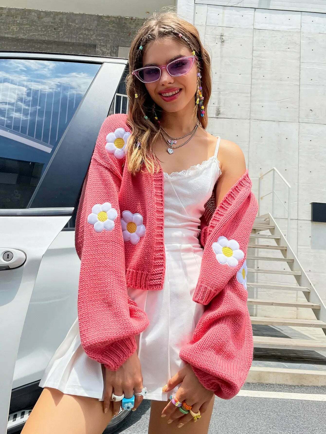 Open Meadow Floral Cardigan - Coquette Aesthetic Grunge Style Y2K Fashion Women's Sweater Open Meadow Floral Cardigan - Coquette Aesthetic Grunge Style Y2K Fashion Women's Sweater