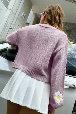 Open Meadow Floral Cardigan - Coquette Aesthetic Grunge Style Y2K Fashion Women's Sweater