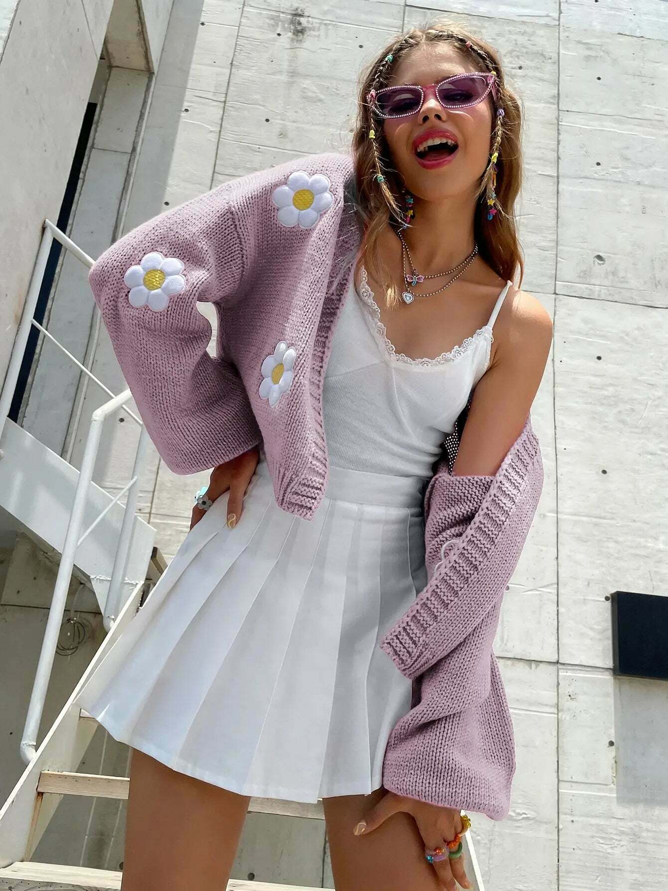 Open Meadow Floral Cardigan - Coquette Aesthetic Grunge Style Y2K Fashion Women's Sweater Open Meadow Floral Cardigan - Coquette Aesthetic Grunge Style Y2K Fashion Women's Sweater