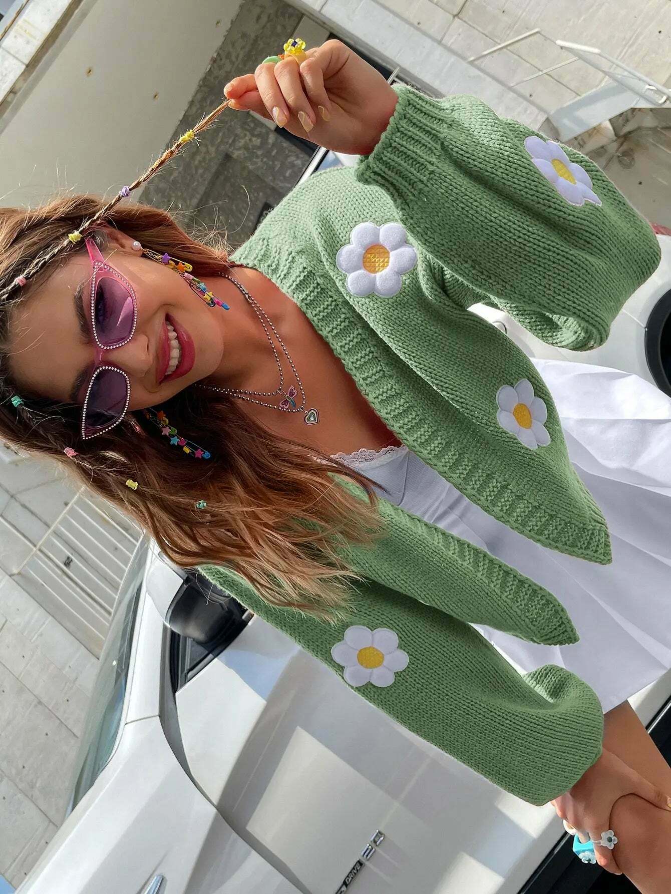 Open Meadow Floral Cardigan - Coquette Aesthetic Grunge Style Y2K Fashion Women's Sweater Open Meadow Floral Cardigan - Coquette Aesthetic Grunge Style Y2K Fashion Women's Sweater