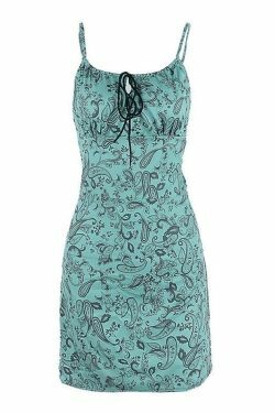 Paisley Print Mini Dress: Y2K Fashion with Coquette Aesthetic, Grunge Style, and Vintage Vibes