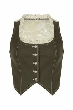 Paneled Lace Button Front Corset Top - Y2K Fashion Coquette Aesthetic Grunge Style