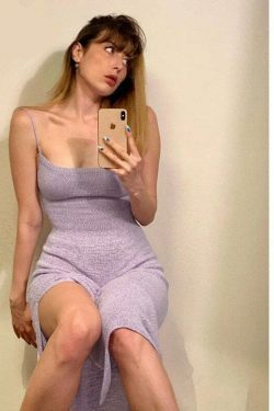 Pastel Colored Backless Knitted Dress for Y2K Fashion Enthusiasts