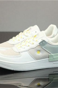 Pastel Coloured Daisy Sneakers - Y2K Fashion for Women with Coquette and Grunge Aesthetic Vibes