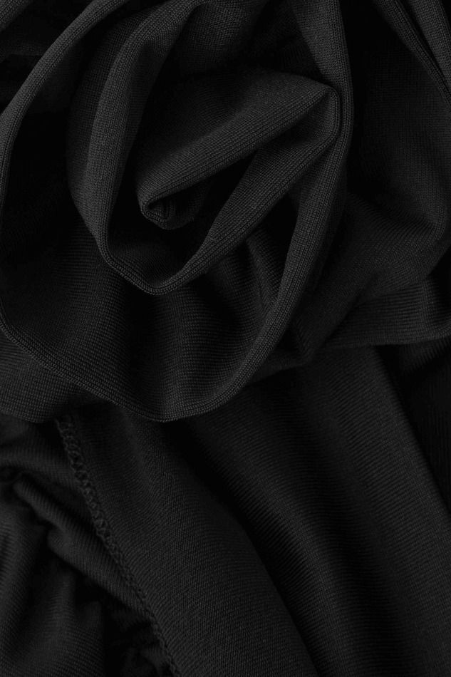 Pastel Goth Halter Flower Applique Ruffle Cami Top - Y2K Fashion Aesthetic