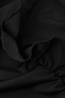 Pastel Goth Halter Flower Applique Ruffle Cami Top - Y2K Fashion Aesthetic