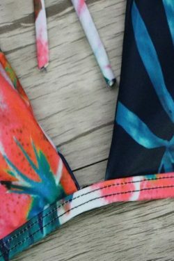 Pastel Goth Leaf Flower Bandeau Bikini Set - Y2K Fashion for Women - Coquette Aesthetic Swimwear