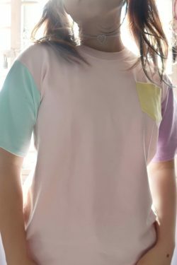 Pastel Patches T-Shirt: Y2K Fashion with Coquette & Grunge Aesthetics, Cute Tops & Cargo Skirt Vibes
