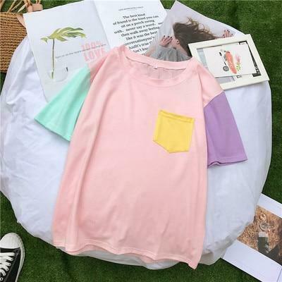 Pastel Patches T-Shirt: Y2K Fashion with Coquette & Grunge Aesthetics, Cute Tops & Cargo Skirt Vibes Pastel Patches T-Shirt: Y2K Fashion with Coquette & Grunge Aesthetics, Cute Tops & Cargo Skirt Vibes