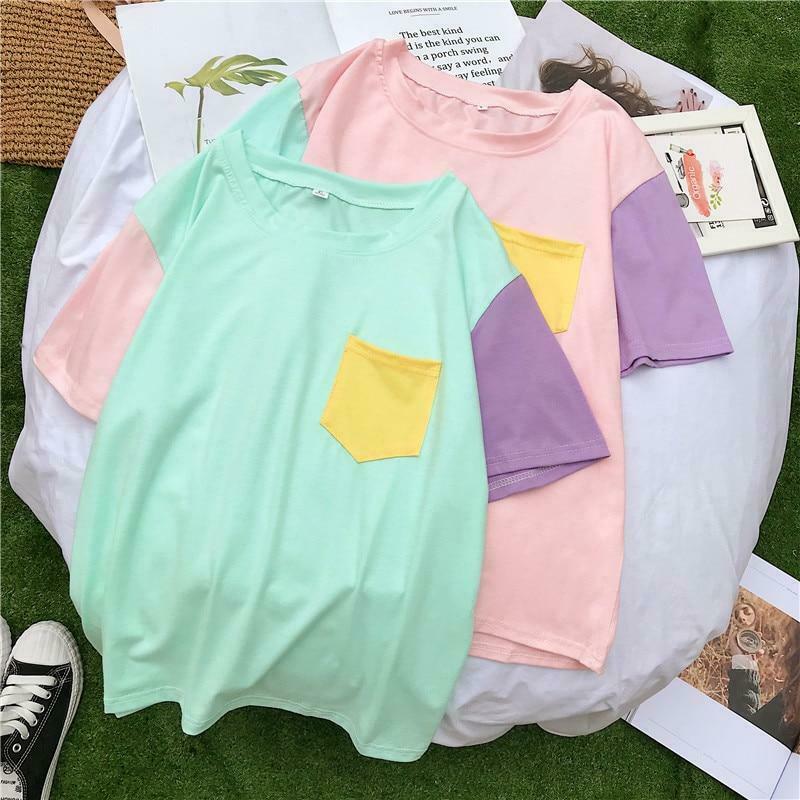 Pastel Patches T-Shirt: Y2K Fashion with Coquette & Grunge Aesthetics, Cute Tops & Cargo Skirt Vibes Pastel Patches T-Shirt: Y2K Fashion with Coquette & Grunge Aesthetics, Cute Tops & Cargo Skirt Vibes