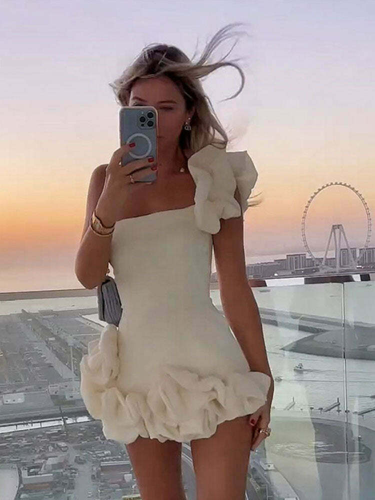 Pastel Petal Mini Dress - Y2K Fashion Coquette Aesthetic Grunge Style - Cute Tops & Cargo Skirt Pastel Petal Mini Dress - Y2K Fashion Coquette Aesthetic Grunge Style - Cute Tops & Cargo Skirt