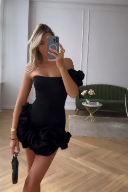 Pastel Petal Mini Dress - Y2K Fashion Coquette Aesthetic Grunge Style - Cute Tops & Cargo Skirt