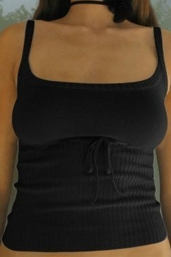 Patchwork Halter Crop Cami: Y2K Fashion Top with Coquette & Grunge Aesthetics