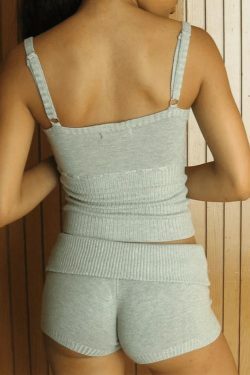 Patchwork Halter Crop Cami: Y2K Fashion Top with Coquette & Grunge Aesthetics