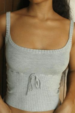 Patchwork Halter Crop Cami: Y2K Fashion Top with Coquette & Grunge Aesthetics