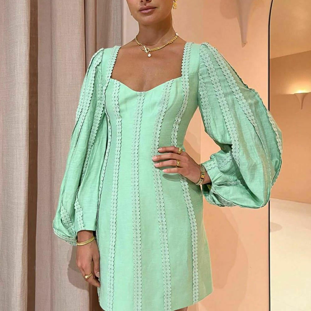 Patchwork Linen Party Dress - Y2K Fashion with Coquette & Grunge Aesthetics Patchwork Linen Party Dress - Y2K Fashion with Coquette & Grunge Aesthetics