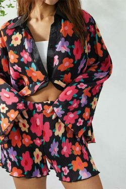 Patterned Paradise Twinset - Y2K Fashion Coquette Aesthetic Grunge Style Cute Tops Past