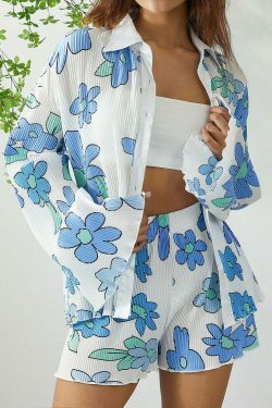 Patterned Paradise Twinset - Y2K Fashion Coquette Aesthetic Grunge Style Cute Tops Past