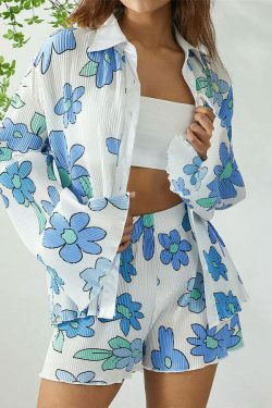 Patterned Paradise Twinset - Y2K Fashion Coquette Aesthetic Grunge Style Cute Tops Past