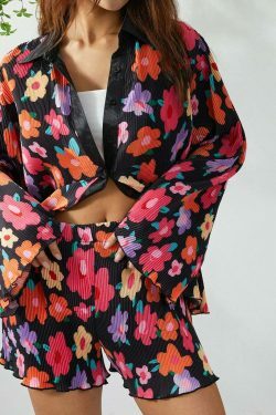 Patterned Paradise Twinset - Y2K Fashion Coquette Aesthetic Grunge Style Cute Tops Past