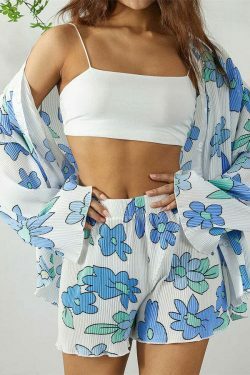 Patterned Paradise Twinset - Y2K Fashion Coquette Aesthetic Grunge Style Cute Tops Past