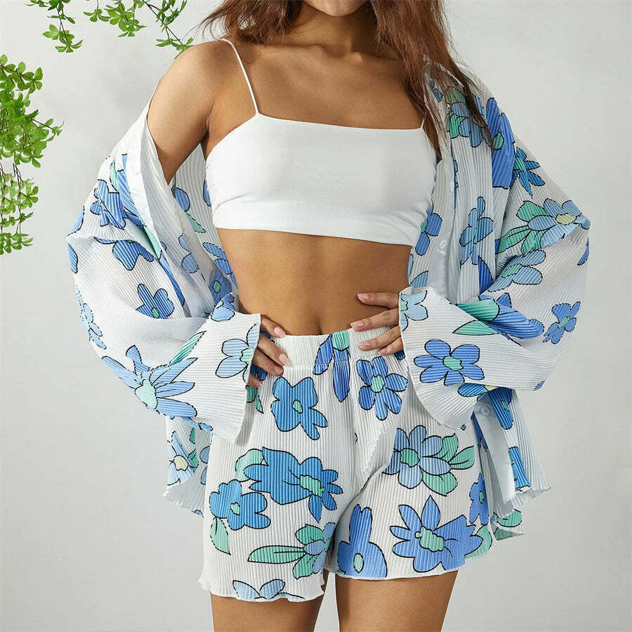 Patterned Paradise Twinset - Y2K Fashion Coquette Aesthetic Grunge Style Cute Tops Past Patterned Paradise Twinset - Y2K Fashion Coquette Aesthetic Grunge Style Cute Tops Past