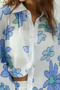 Patterned Paradise Twinset - Y2K Fashion Coquette Aesthetic Grunge Style Cute Tops Past