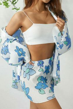 Patterned Paradise Twinset - Y2K Fashion Coquette Aesthetic Grunge Style Cute Tops Past