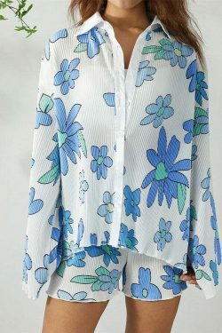 Patterned Paradise Twinset - Y2K Fashion Coquette Aesthetic Grunge Style Cute Tops Past