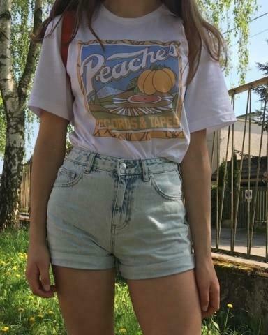 Peaches Records Tapes Vintage Tee | Y2K Fashion Nostalgia for Women | Coquette & Grunge Aesthetic Peaches Records Tapes Vintage Tee | Y2K Fashion Nostalgia for Women | Coquette & Grunge Aesthetic
