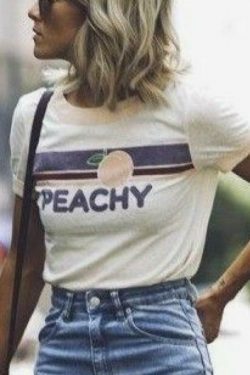 Peachy Vintage Tee: Y2K Aesthetic Shirt with Coquette Style, Grunge Vibes, and Pastel Goth Influence