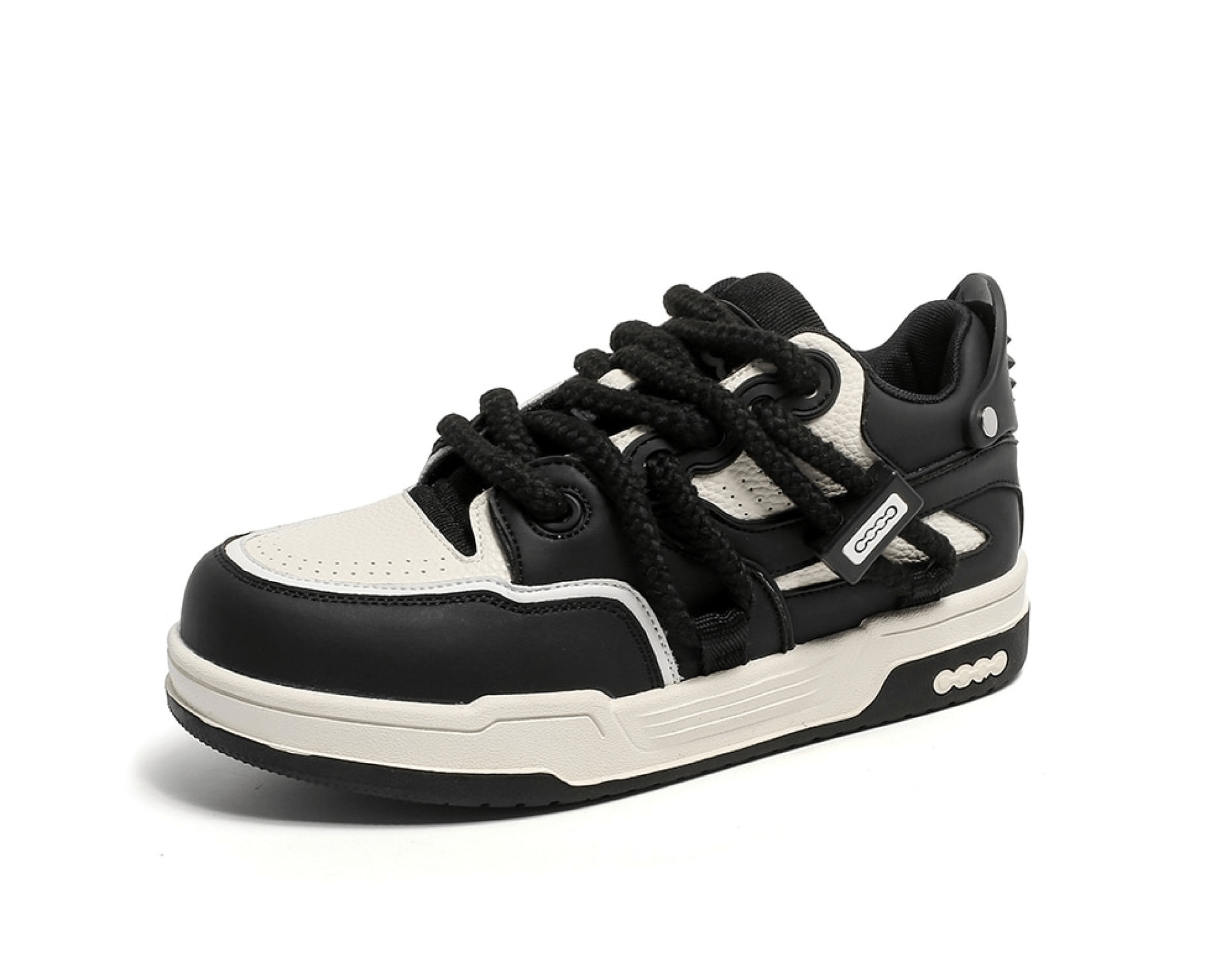 Phat Lace Sneakers - Cloud White/Black, Y2K Aesthetic Shoes for Women, Grunge Style Footwear Phat Lace Sneakers - Cloud White/Black, Y2K Aesthetic Shoes for Women, Grunge Style Footwear