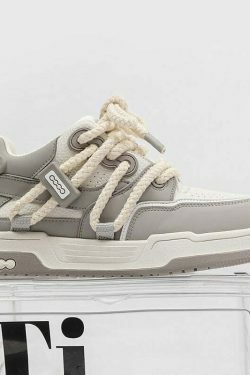 Phat Lace Sneakers - Cloud White/Lucky Green - Y2K Fashion Aesthetic Shoes for Women