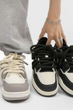 Phat Lace Sneakers - Cloud White/Lucky Green - Y2K Fashion Aesthetic Shoes for Women