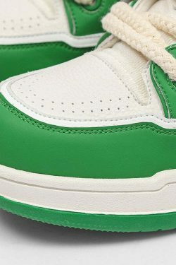 Phat Lace Sneakers - Cloud White/Lucky Green - Y2K Fashion Aesthetic Shoes for Women