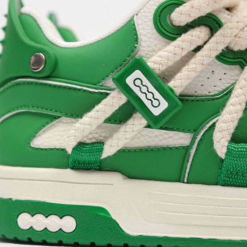 Phat Lace Sneakers - Cloud White/Lucky Green - Y2K Fashion Aesthetic Shoes for Women Phat Lace Sneakers - Cloud White/Lucky Green - Y2K Fashion Aesthetic Shoes for Women